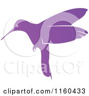 Clipart Of A Purple Hummingbird Royalty Free Vector Illustration