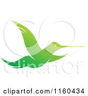 Clipart Of A Gradient Green Hummingbird 2 Royalty Free Vector Illustration