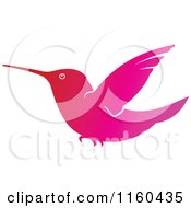 Clipart Of A Gradient Pink Hummingbird 2 Royalty Free Vector Illustration