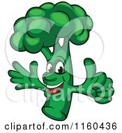 Happy Broccoli Mascot Holding A Thumb Up