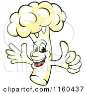 Poster, Art Print Of Happy Cauliflower Mascot Holding A Thumb Up