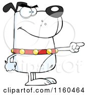 Cartoon Of An Angry White Dog Standing And Pointing Royalty Free Vector Clipart