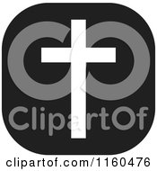 Clipart Of A Black And White Christian Cross Icon Royalty Free Vector Illustration