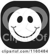 Poster, Art Print Of Black And White Emoticon Smiley Icon