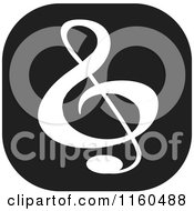 Clipart Of A Black And White Music Icon Royalty Free Vector Illustration