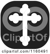 Clipart Of A Black And White Orthodox Christian Cross Icon 2 Royalty Free Vector Illustration