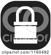 Clipart Of A Black And White Secured Padlock Icon Royalty Free Vector Illustration