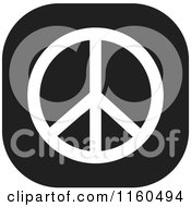 Black And White Peace Symbol Icon