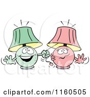 Poster, Art Print Of Green Lamp Mascot Pulling On A Pink Lamps String You Light Up My Life