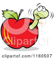 Poster, Art Print Of Worm Eating Through A Red Apple