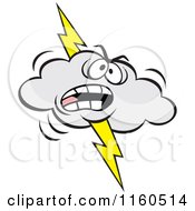 Poster, Art Print Of Angry Lightning Storm Cloud Mascot