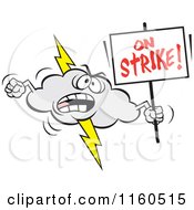 Poster, Art Print Of Lightning Cloud Mascot Holding An On Strike Sign