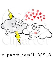 Poster, Art Print Of Lightning Cloud And Puffy Cloud Couple