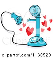 Poster, Art Print Of Blue Candlestick Phone With Hearts I Just Called To Say I Love You