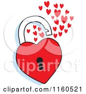 Open Red Heart Padlock