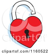 Red Heart Padlock