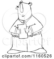 Poster, Art Print Of Outlined Businessman Reading A Memo