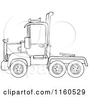 Poster, Art Print Of Outlined Big Rig Semi Truck Cab
