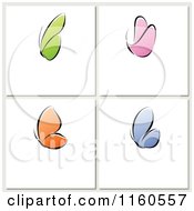 Poster, Art Print Of Tiles Of Colorful Butterflies With Copyspace