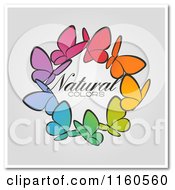 Poster, Art Print Of Ring Of Colorful Butterflies With Natural Colors Text