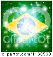 Poster, Art Print Of Firework Burst Over A Brazil Flag