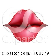 Clipart Of A Mouth With Puckered Red Lips Royalty Free Vector Illustration
