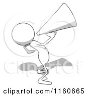 Cartoon Of A White Bob Charcater Using A Megaphone 2 Royalty Free Illustration
