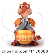 Clipart Of A 3d Red Business Dragon In A Suit Royalty Free CGI Illustration by Julos