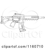 Poster, Art Print Of Outlined Semi Automatic Assault Rifle With A Clip