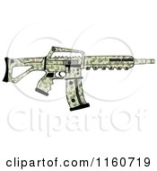 Camo Semi Automatic Assault Rifle With A Clip