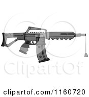 Poster, Art Print Of Black Semi Automatic Assault Rifle With A Clip And A Cork