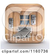Clipart Of A 3d Door And Incoming Mail Icon Royalty Free CGI Illustration by KJ Pargeter