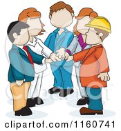 Poster, Art Print Of Faceless Business Team With Their Hands All In