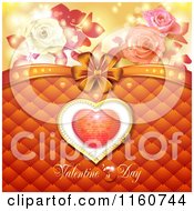 Poster, Art Print Of Valentines Day Background With Roses And A Heart
