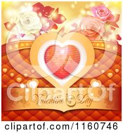 Poster, Art Print Of Valentines Day Background With Roses And A Heart 3