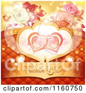 Poster, Art Print Of Valentines Day Background With Roses And Hearts