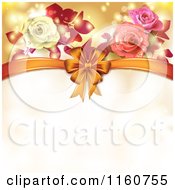 Clipart Of A Valentines Day Or Wedding Background With Roses And Hearts 7 Royalty Free Vector Illustration by merlinul #COLLC1160755-0175