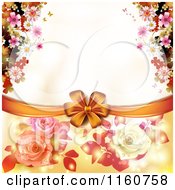 Poster, Art Print Of Valentines Day Or Wedding Background With Roses And Hearts 10