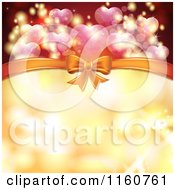 Poster, Art Print Of Valentines Day Or Wedding Background With Hearts And A Bow