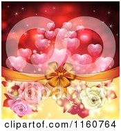 Poster, Art Print Of Valentines Day Or Wedding Background With Roses And Hearts 9