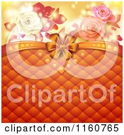 Poster, Art Print Of Valentines Day Or Wedding Background With Roses Hearts And Padding With A Bow