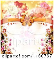 Poster, Art Print Of Valentines Day Or Wedding Background With Roses And Hearts 11