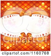 Clipart Of A Wedding Or Valentines Day Background With Bows Padding And Hearts Around Copyspace Royalty Free Vector Illustration