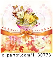 Poster, Art Print Of Valentines Day Or Wedding Background With Roses And Hearts 12