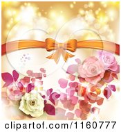 Poster, Art Print Of Valentines Day Or Wedding Background With Roses And Hearts 2