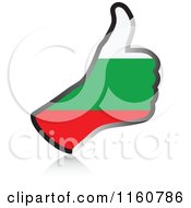 Clipart Of A Flag Of Bulgaria Thumb Up Hand Royalty Free Vector Illustration