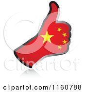 Clipart Of A Flag Of China Thumb Up Hand Royalty Free Vector Illustration by Andrei Marincas