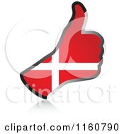 Poster, Art Print Of Flag Of Denmark Thumb Up Hand