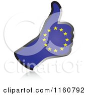 Clipart Of A Flag Of Europe Thumb Up Hand Royalty Free Vector Illustration