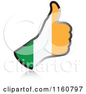 Poster, Art Print Of Flag Of Ireland Thumb Up Hand